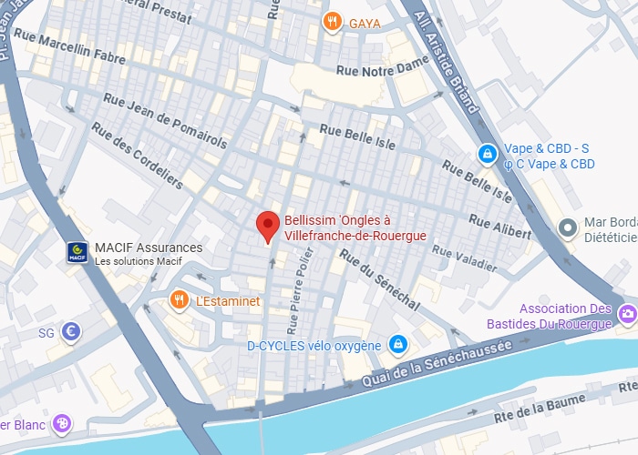 Bellissim 'Ongles Villefranche-de-Rouergue : Carte